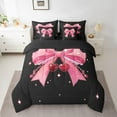 thumbnail image 2 of Manfei Cute Bowknot Twin Bedding Sets 7 Pieces,Ribbon Bow Bedding Comforter Set 7 Pieces,Red Fruit Cherry Sheet Sets For Girls,Super Cozy Bedroom Decor Reversible, 2 of 7