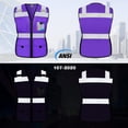 thumbnail image 2 of TCCFCCT Women High Visibility Vest 11 Pockets Snug-Fit Reflective Safety Vest with Reinforced Zipper, Neon Construction Work Vest for Lady Contractors/Surveyors/Workers, Durable,Meets ANSI, Purple L, 2 of 5