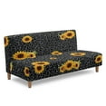 thumbnail image 2 of Xoenoiee Sunflower Leopard Print Futon Cover High Stretch Armless Sofa Covers Foldable Sofa Bed Covers Jacquard Futon Slipcover Waterproof Furniture Protector for Kids, Pets, 2 of 7