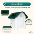 thumbnail image 4 of Casa para Perros Medianos, Chicos y Pequeños Plástico Resistente para Exterior e Interior, Diseño Térmico con Ventilación, Puerta Metálica Segura, Plegable y Compacta, 75x53x66 cm, Color Verde, 4 of 7