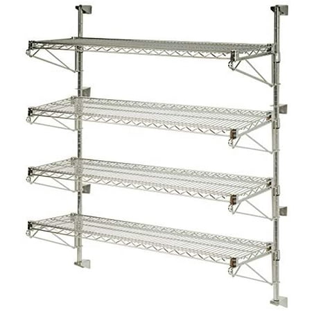 

18 Deep x 36 Wide x 54 High Adjustable 4 Tier Chrome Wall Mount Shelving Kit