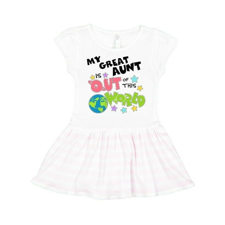 

Inktastic My Great Aunt is Out of This World Gift Toddler Girl Dress