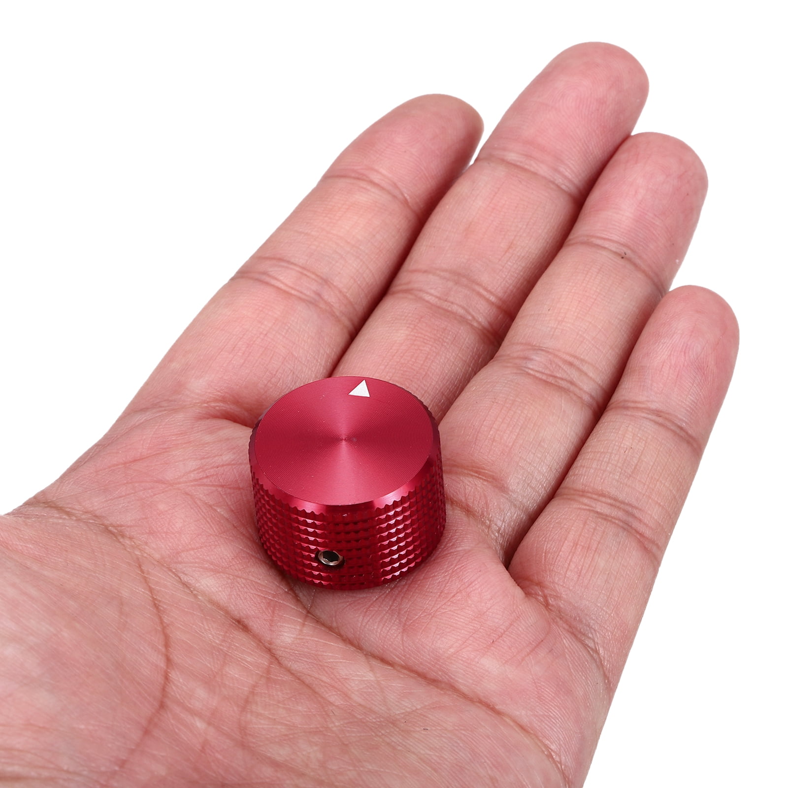 Uxcell 6 Pcs Aluminium Potentiometer Knobs, 1/4" (6mm) Universal Volume Tone Control Knobs for Guitar, Bass, Grid 5/8" Red