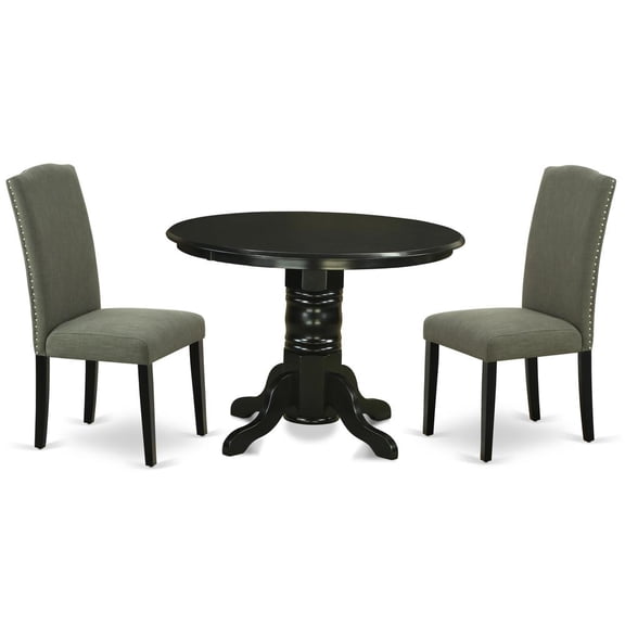 East West Furniture Dining Room Set Black, SHEN3-BLK-20