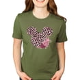 thumbnail image 2 of Women Teen Leopard Print Mickey Ears with Flowers Shirt Floral Adult Women Ladies Boho Character Tshirt (XX Large, Olive), 2 of 7