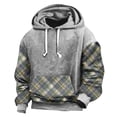 thumbnail image 1 of Styesk Mens Shirts Men's Leisure Draw Rope Hooded Sweatshirt Stained Lettering Print, 1 of 2