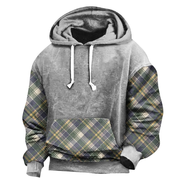 Styesk Mens Shirts Men's Leisure Draw Rope Hooded Sweatshirt Stained Lettering Print