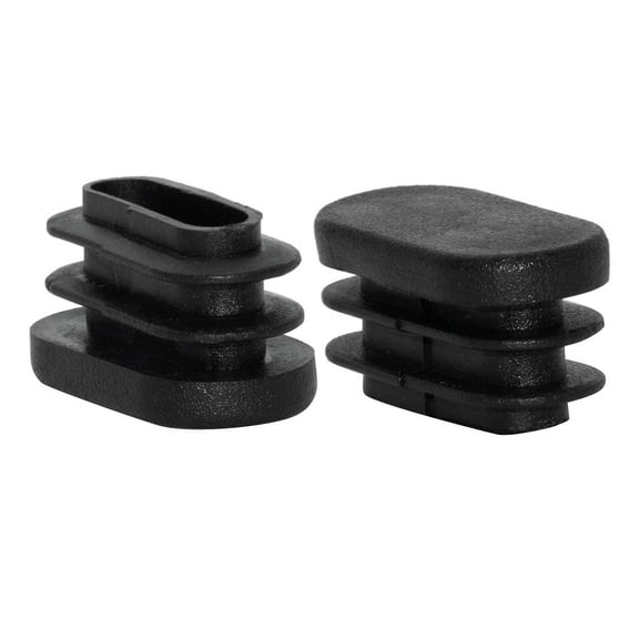Flyshop 16 PCS Oval Shape Tubing End Cap Black Plastic Plug Tube Chair Glide Inserts, 15 x 30 mm, 19/32" x 1-3/16”