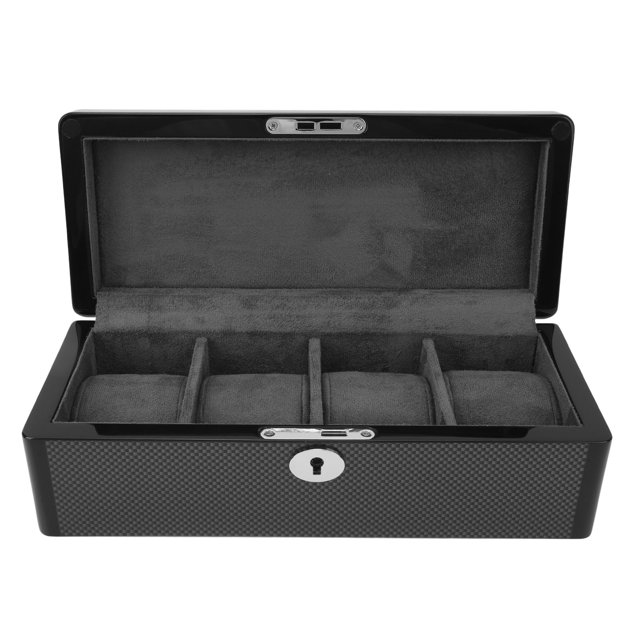 Organizador De Caja De Reloj, Caja De Reloj Portátil Negra Para Joyería