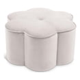 thumbnail image 1 of Meridian Furniture Daisy Flower Shaped Cream Velvet Ottoman, 1 of 5