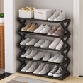 thumbnail image 2 of Yeacher 5 Tier Shoe Rack X Shape Shoe Organizer Dustproof Storage Shelf Galvanized Steel Non-Woven, 2 of 8