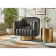 thumbnail image 2 of Meridian Furniture Farrah Grey Velvet Swivel Accent Chair, 2 of 13
