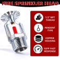 thumbnail image 3 of 6 cabezales de rociadores contra incendios - Cobre cromado, 1/2" NPT, 155°F (68°C), 3 of 5