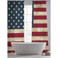 thumbnail image 5 of Vintage American Flag Sheer Curtains 2 Panels Set Red Brown Striped Star Retro Sheer Window Curtains Light Filtering Rod Pocket Voile Drapes for Bedroom Living Room 52"X96", 5 of 9