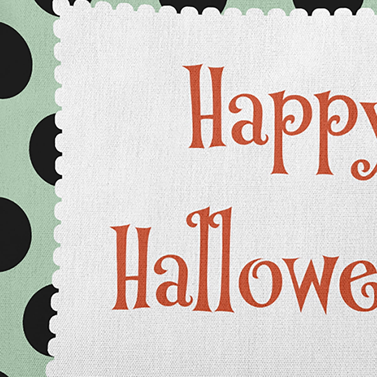 20" x 20" Simply Daisy Halloween Happy Halloween Dots Polyester Indoor/Outdoor Pillow, Mint Green Qty 1