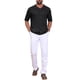 thumbnail image 2 of Camisa de rayas para hombre Inspire Chic, de verano, de manga corta, de punto, transparente, talla XL, negra, 2 of 5
