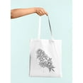 thumbnail image 3 of Smartprints Bouquet Sketch Tote Bag - Image by Shutterstock, One Size Cotton Canvas Tote Bag, 3 of 4