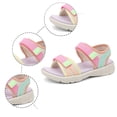 thumbnail image 4 of WEIGFI Children'S Sandals Open Toe Patchwork Summer Fashion Outdoor Soft Sole Breathable Wear Comfort Casual Walking Adjustable Strap Adorable Beach Shoes,Pink,9-9.5 Years, 4 of 9