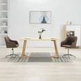 thumbnail image 1 of vidaXL Swivel Dining Chairs 2 pcs Brown Fabric, 1 of 5