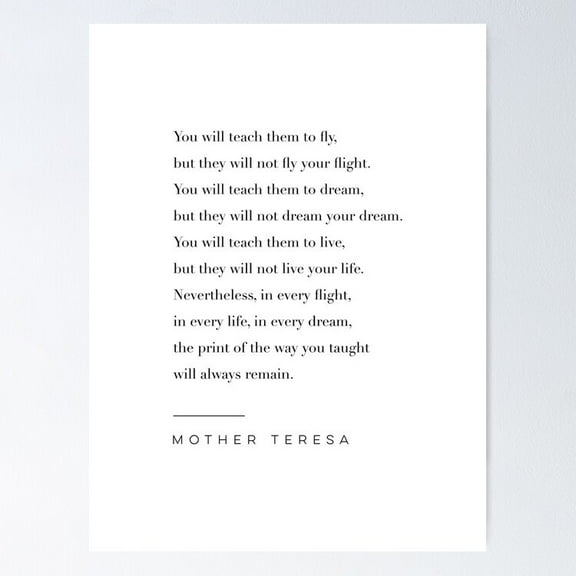 Mother Teresa Quote UNFRAMED Poster, 8x12