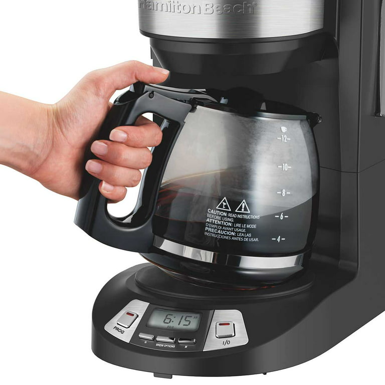Hamilton Beach 12-Cup Black and Stainless Steel Programmable Drip Coffee  Maker 49632 - The Home Depot