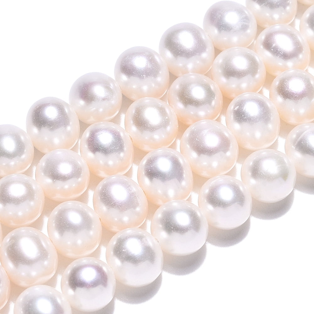 Natural Cultured Freshwater Pearl Beads Strands Round Creamy White 5.5~7mm Hole: 0.5mm about 60~69pcs/strand 14.65 inch~15.63 inch(37.2~39.7cm) DIY