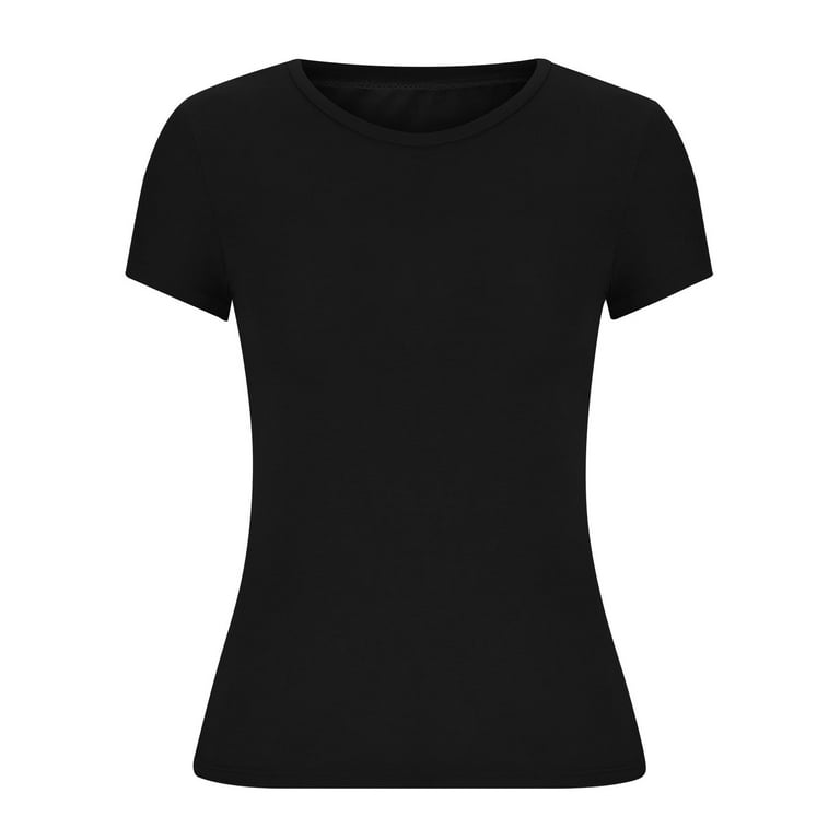 XFLWAM Womens Summer Short Sleeve Cute Crop Tops Casual