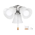 thumbnail image 1 of KFFKFF Ceiling Fan Light Kit, Three-Light 3000K 750lm Fan Light Kit with Pull Chain, Replacement Fixture for Living Room, Cloud White Glass & Brushed Nickel Finish, 1 of 9