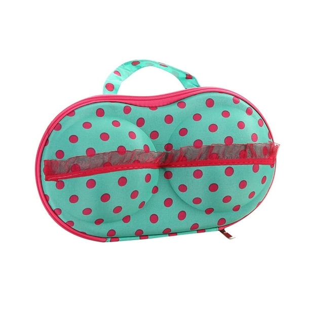 Estuche rígido de viaje para sujetadores | Bolsa de EVA para guardar lencería y sujetadores | Neceser portátil con compartimento de malla | Mantén tus sujetadores organizados para viajes, la escuela