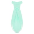 thumbnail image 2 of Haitryli Girls Off Shoulder Evening Gown High Low Hem Wedding Party Dress Formal Gown Mint Green 8, 2 of 5