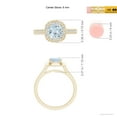thumbnail image 4 of ANGARA Natural Classic Cushion Aquamarine Ring with Diamond Halo in 14K Yellow Gold for Women (Size-6mm) | March Birthstone, Birthday, Anniversary, Jewelry Gift for Women | Natural Aquamarine Ring, 4 of 9