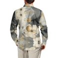 thumbnail image 2 of Chririnla Floral Marble T-shirt V Neck Shirts Breathable Long Sleeve Tee Tops Mens Comfortable Slim-Fit Wear Workout Casual Blouse for Men Size M-3XL, 2 of 4