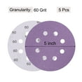 thumbnail image 2 of 5 Pack 5-Inch Purple Sanding Discs 60 Grits 8 Hole Hook & Loop Professional Aluminum Oxide Sandpaper, 2 of 6