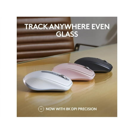 Logitech - MX Anywhere 3S Wireless Bluetooth Fast Scrolling Mouse with Programmable Buttons - Pale Gray