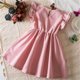 thumbnail image 4 of Odeerbi Niñas Verano Ruffle Manga Grande Lazo Princesa Vestidos Sin Mangas Cuello Redondo Vestido A-Line, 4 of 9