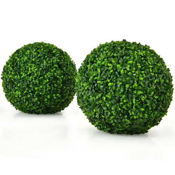 Buytoshop 2 Pieces 15.5'' Artificial Topiary Ball, Boxwood Greenery Ball for Indoor or Outdoor Decorative