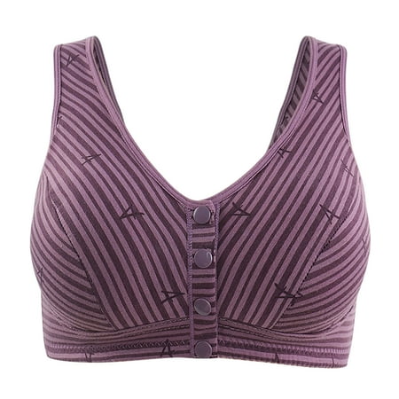 Teocary Everyday Bras Plus Size Lace Bras for Women Womens Sports Bras Womens Bras No Underwire Women s Comfortable Casual Steel Ring Tank Top Thin Lace Plus Size Bra Clearance Items Purple L40/90