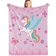 thumbnail image 4 of Unicorn Blanket for Girls, Unicorns Gifts Unicorn Throw Blankets Flannel Soft Warm Plush Blanket for Girls Kids Women for All Season Bed Couch Living Room Decor(30"x40"), 4 of 7