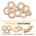 thumbnail image 3 of 60Pack Natural Wood Rings, 20mm/0.6inch Unfinished Smooth Circles (5mm Thick), 3 of 6