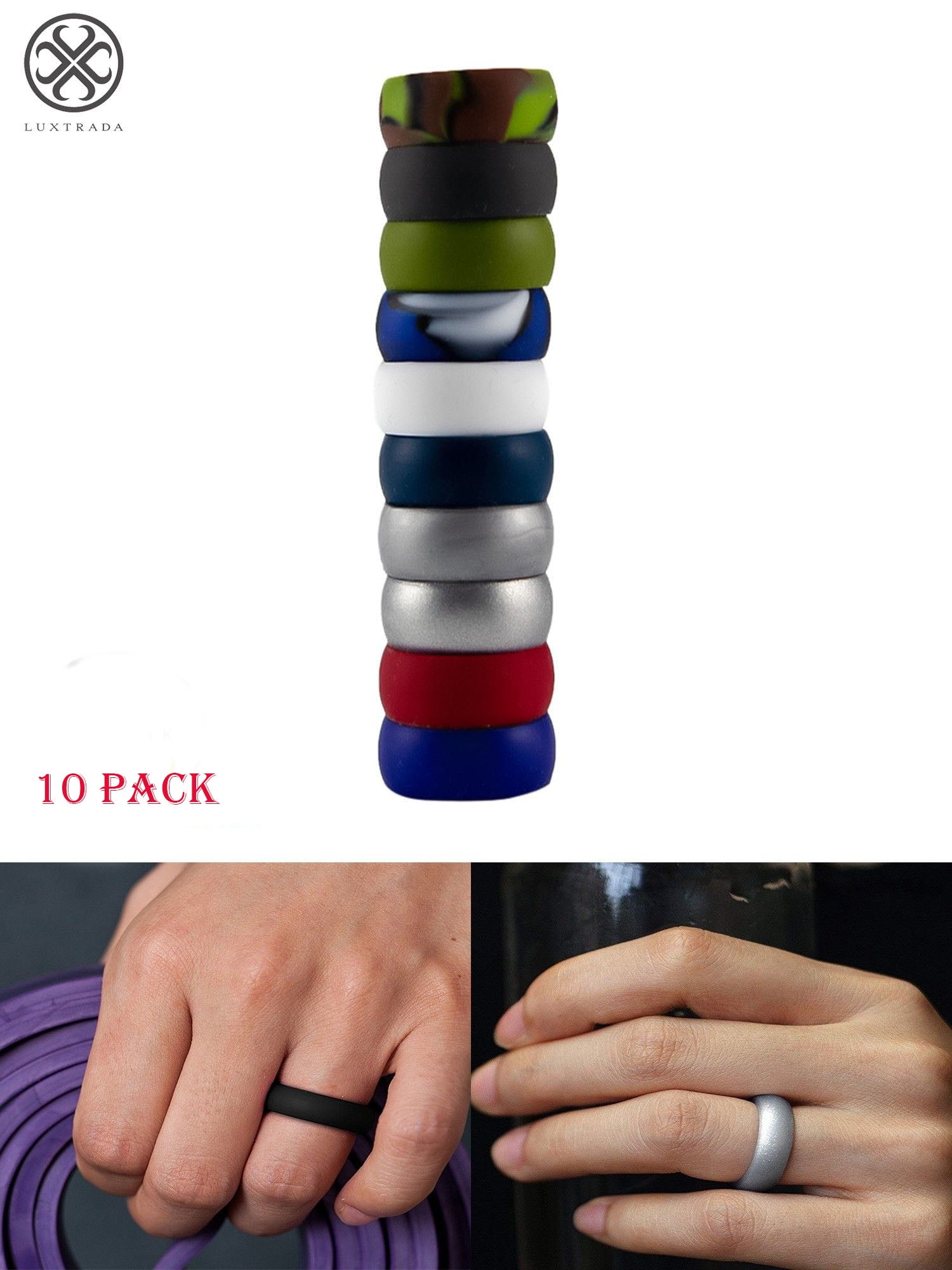 Silicone Rings Unisex Women Sport Rubber Band Comfortable Elegant Soft 12 Colors 