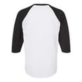 thumbnail image 2 of Tultex - Unisex Fine Jersey Raglan T-Shirt - 245 - White/ Black - Size: L, 2 of 4