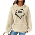 thumbnail image 2 of Beige Essentials Hoodie, Polyester Hoodies for Women, Hoodie Women's Oversize Pullover Women's Must Haves Women Tops Teenager Girls Oversize Sweatshirt Sweat Jacket L, 2 of 6