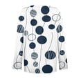 thumbnail image 5 of Blue T-Shirts for Women, Long Sleeve Boho Graphic Tees for Women, Polyester Fashion Womens Clothing 2024, Women's Long Sleeved V Neck Floral And Plant Printed Casual Fashion T Shirt Top, 5 of 5