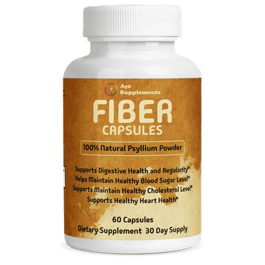 100% Psyllium Husk Fiber Capsules, 60ct