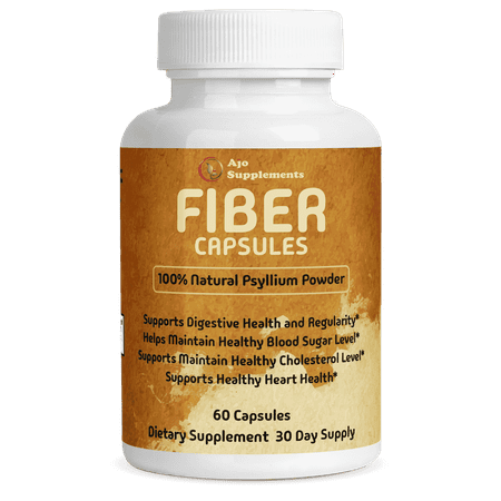 100% Psyllium Husk Fiber Capsules, 60ct