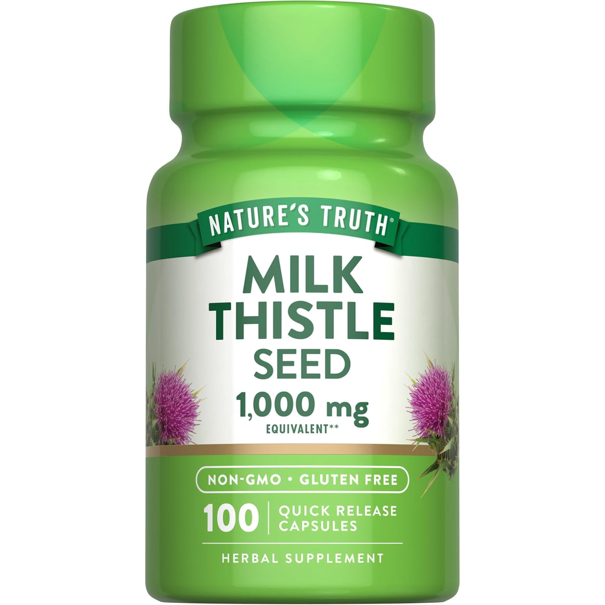Milk Thistle Capsules | 1000mg | 100 Count | For Men and Women | by Nature's Truth