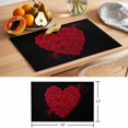 thumbnail image 6 of Valentine's Day Placemats Set of 12, Retro Red Roses Heart Shape Black Background Non-Slip Place Mats Washable Table Mats for Kitchen Dining Table Decorations Indoor/Outdoor, 6 of 9