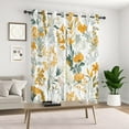 thumbnail image 3 of Lfeey Yellow Floral Spring Blackout Curtains, Room Darkening Grommet Window Curtains, 84 Inch Length, 2 Panels, 3 of 6