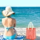 thumbnail image 4 of Bolsa de playa de malla resistente a la arena | Bolsa ligera de poliéster con correas reforzadas | Gran capacidad para toallas, juguetes, protector solar y zapatos | Bolsa plegable para guardar, 4 of 8