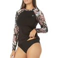 thumbnail image 3 of Hurley Women's UPF 50+ Long Sleeve Pull Over Rash Guard (Scattered Palm, XL), 3 of 5